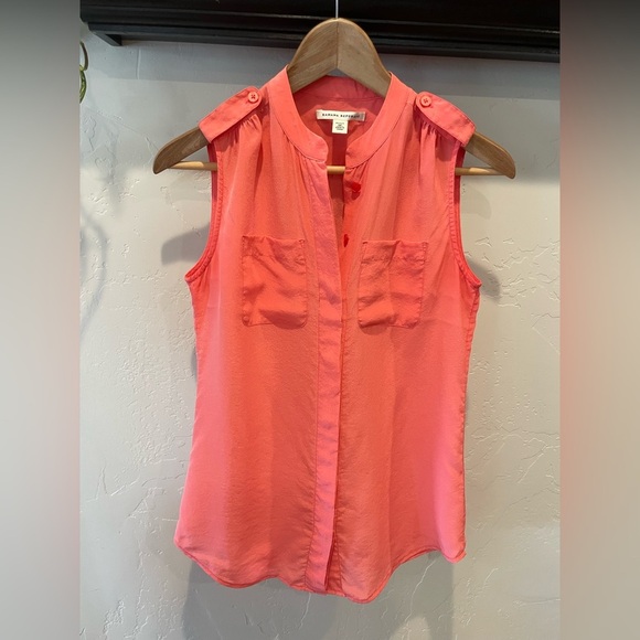 Women’s banana republic 100% silk coral button up utility tank size extra small - Picture 3 of 6